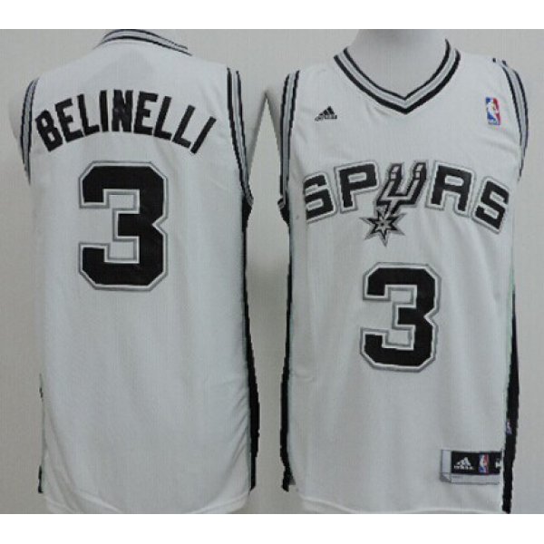 San Antonio Spurs #3 Marco Belinelli Revolution 30 Swingman White Jersey