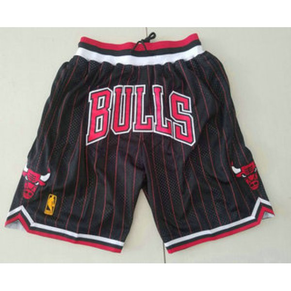 Chicago Bulls Black With Red Pinstripe 1997-98 Swingman Throwback Just Don Shorts