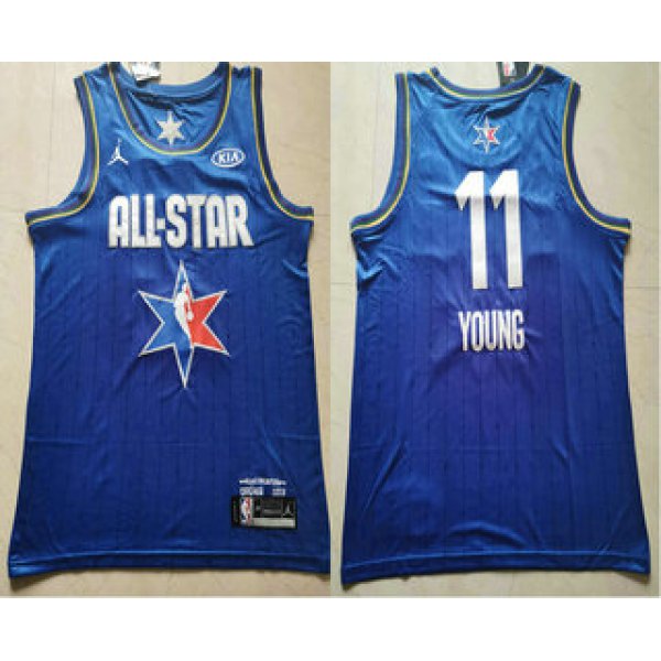 Men's Atlanta Hawks #11 Trae Young Blue Jordan Brand 2020 All-Star Game Swingman Stitched NBA Jersey