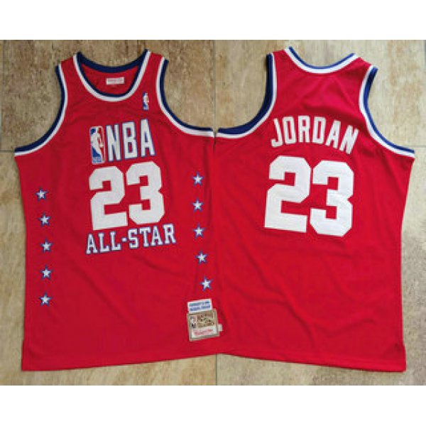 NBA 1989 All-Star #23 Michael Jordan Red Hardwood Classics Soul AU Throwback Jersey