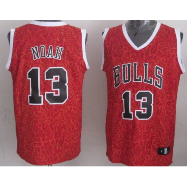 Chicago Bulls #13 Joakim Noah Red Leopard Print Fashion Jersey