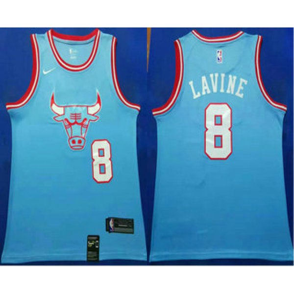 Men's Chicago Bulls #8 Zach LaVine Blue 2019-20 City Edition Nike Swingman Stitched NBA Jersey