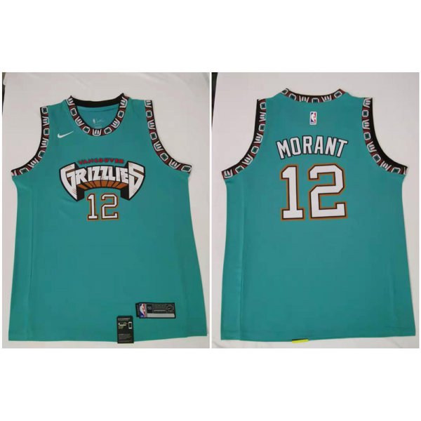 Men's Memphis Grizzlies #12 Ja Morant Green Nike 2019 ABA Hardwood Classics Green Throwback Swingman Jersey