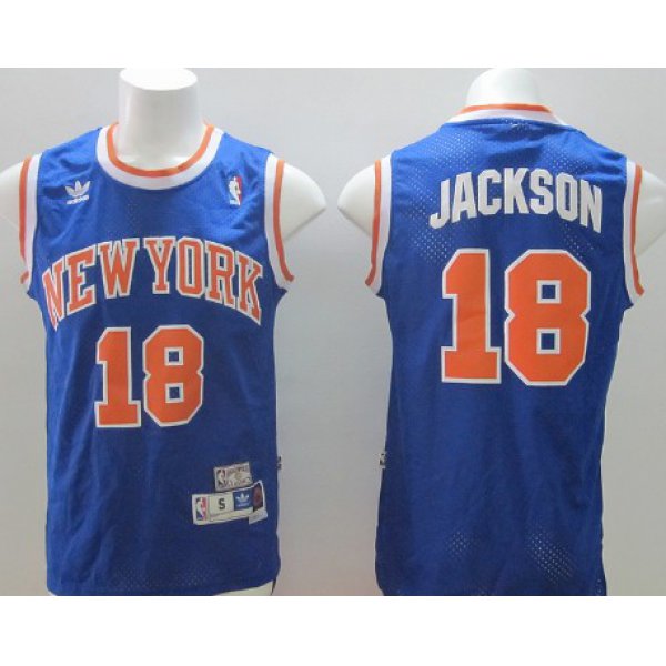 New York Knicks #18 Phil Jackson Blue Swingman Throwback Jersey
