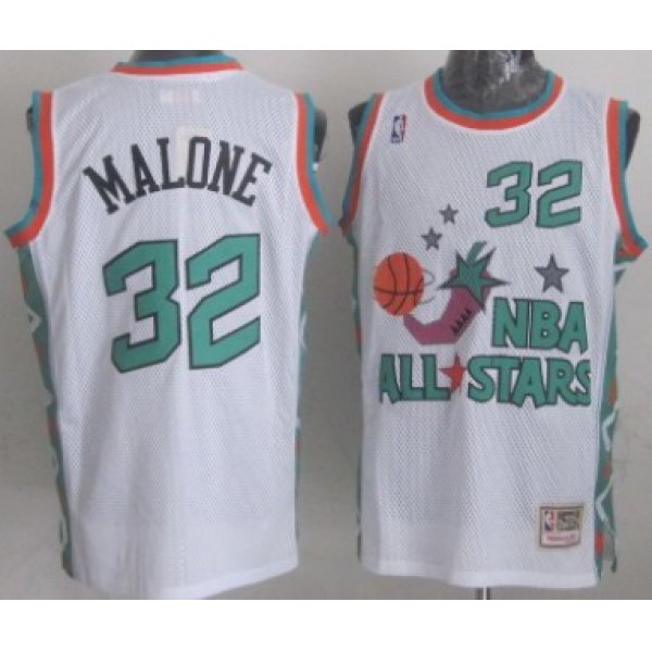 NBA 1996 All-Star #32 Karl Malone White Swingman Throwback Jersey