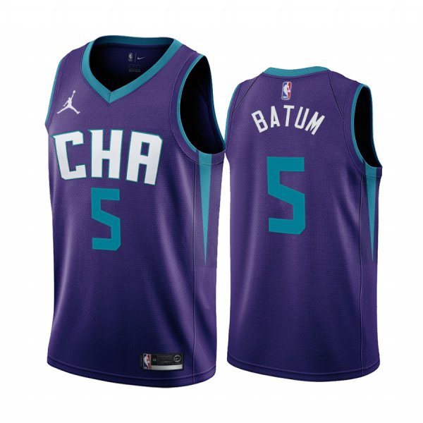 Nike Hornets #5 Nicolas Batum Purple 2019-20 Statement Edition NBA Jersey