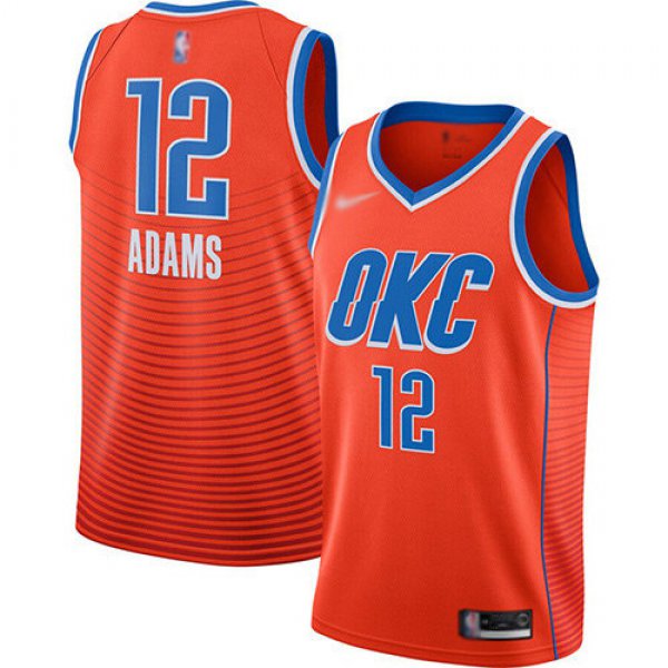 Thunder #12 Steven Adams Orange Basketball Swingman Statement Edition 2019-2020 Jersey