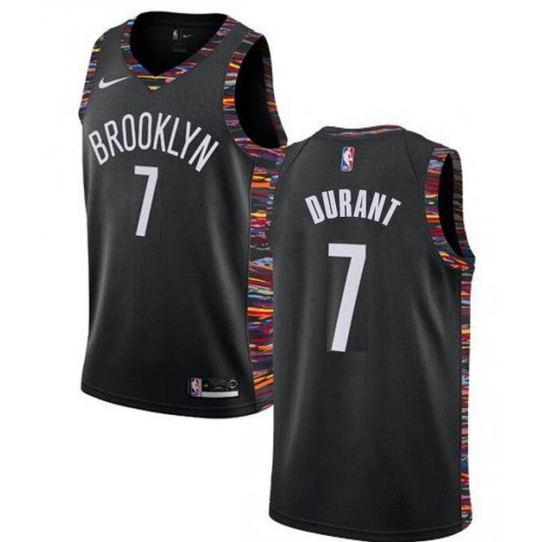 Mens Brooklyn Nets #7 Kevin Durant Nike Black City Edition 2019-20 Jersey