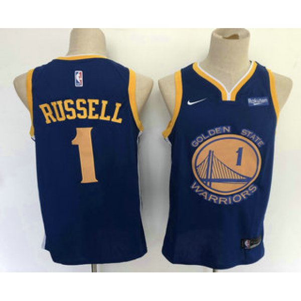Men's Golden State Warriors #1 D'Angelo Russell Blue 2019 Nike Swingman NEW Rakuten Logo Stitched NBA Jersey