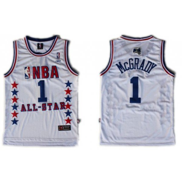 NBA 2003 All-Star #1 Tracy McGrady White Swingman Throwback Jersey