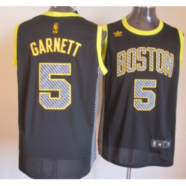 Boston Celtics #5 Kevin Garnett Black Electricity Fashion Jersey