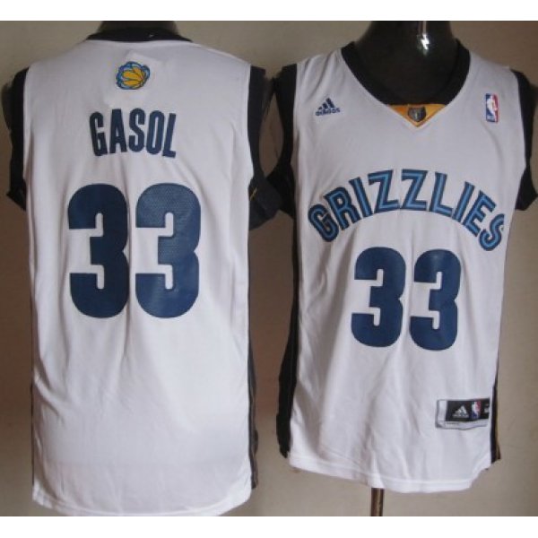 Memphis Grizzlies #33 Marc Gasol Revolution 30 Swingman White Jersey
