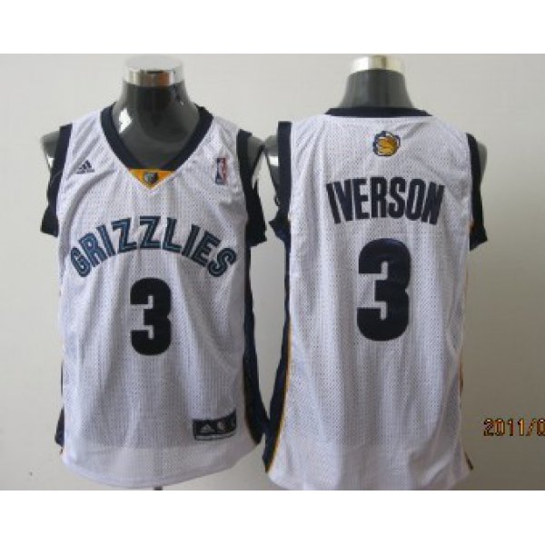 Memphis Grizzlies #3 Allen Iverson White Swingman Jersey