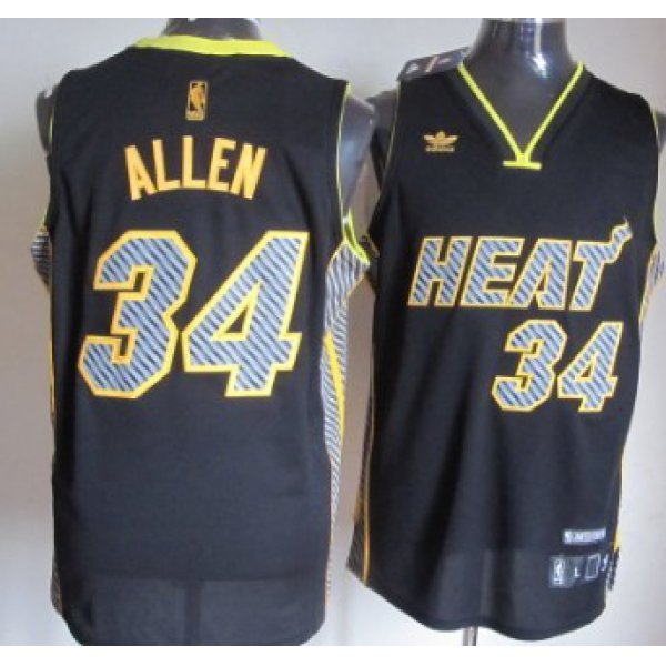 Miami Heat #34 Ray Allen Black Electricity Fashion Jersey