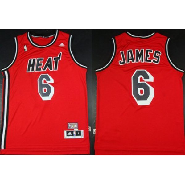 Miami Heat #6 LeBron James ABA Hardwood Classics Swingman Red Jersey