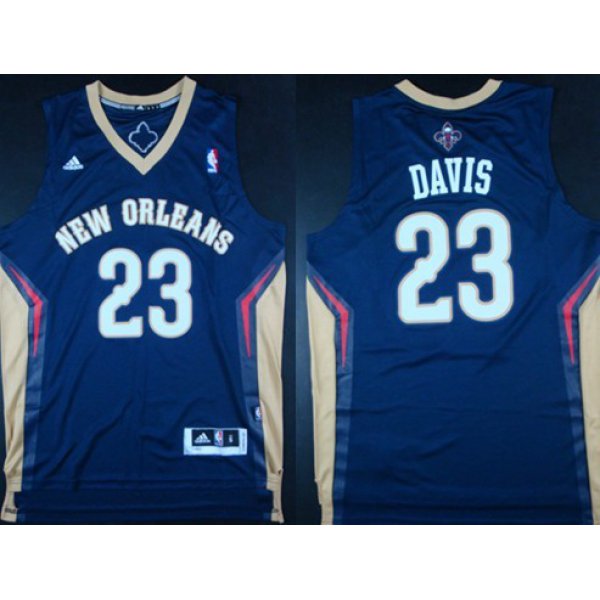 New Orleans Pelicans #23 Anthony Davis Revolution 30 Swingman Navy Blue Jersey