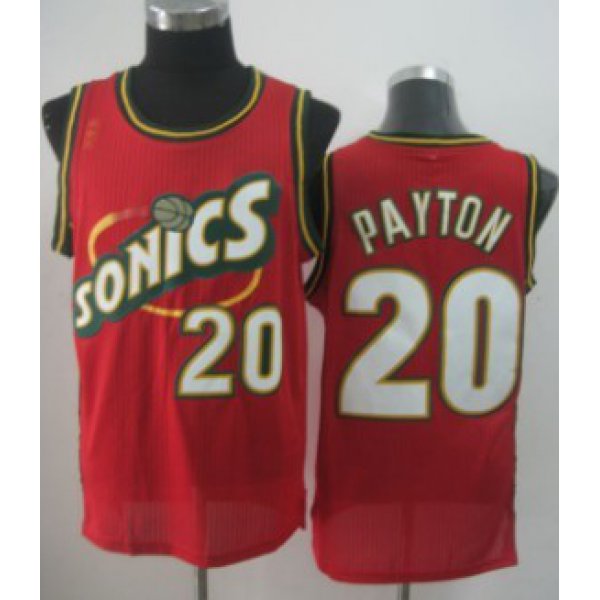 Seattle Supersonics #20 Gary Payton 1995-96 Red Swingman Jersey