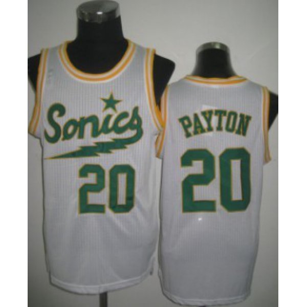 Seattle Supersonics #20 Gary Payton 2003-04 White Swingman Jersey