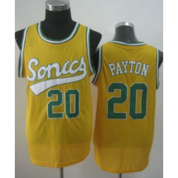 Seattle Supersonics #20 Gary Payton 2003-04 Yellow Swingman Jersey