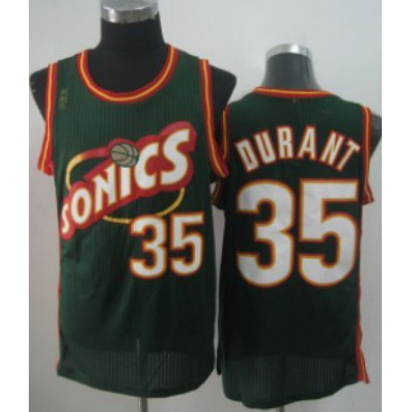 Seattle Supersonics #35 Kevin Durant 1995-96 Green Swingman Jersey