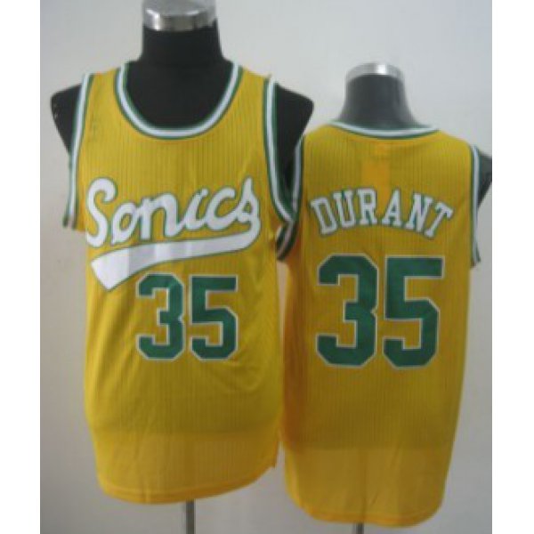 Seattle Supersonics #35 Kevin Durant 2003-04 Yellow Swingman Jersey