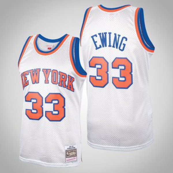 New York Knicks Patrick Ewing #33 Platinum Hardwood Classics Swingman Mitchell & Ness Jersey