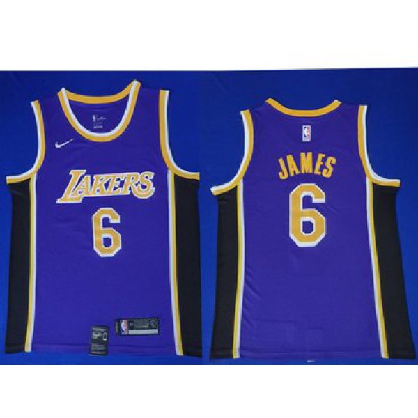 Nike Los Angeles Lakers #6 LeBron James Purple NBA Swingman Statement Edition Jersey