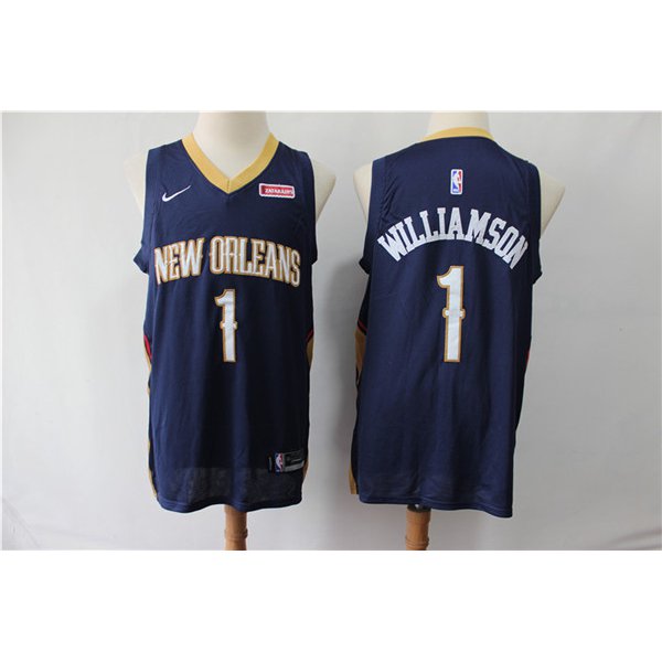 Pelicans 1 Zion Williamson Navy Nike Swingman Jersey