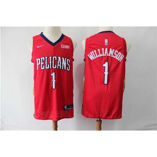 Pelicans 1 Zion Williamson Red Nike Swingman Jersey
