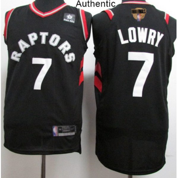 Raptors #7 Kyle Lowry Black 2019 Finals Bound Basketball Authentic Statement Edition Jersey