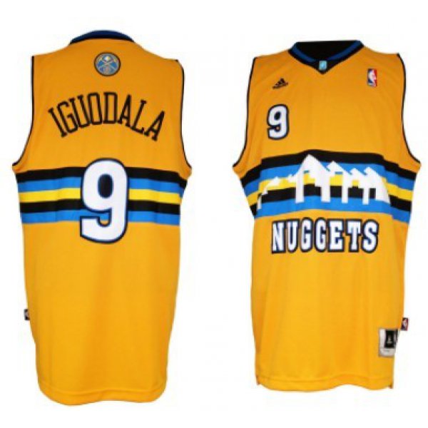 Denver Nuggets #9 Andre Iguodala Revolution 30 Swingman Yellow Jersey