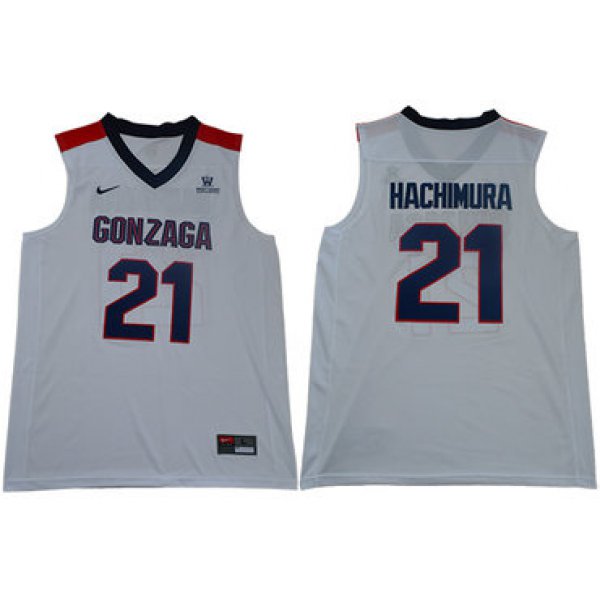 Gonzaga Bulldogs 21 Rui Hachimura White College Basketball Jersey