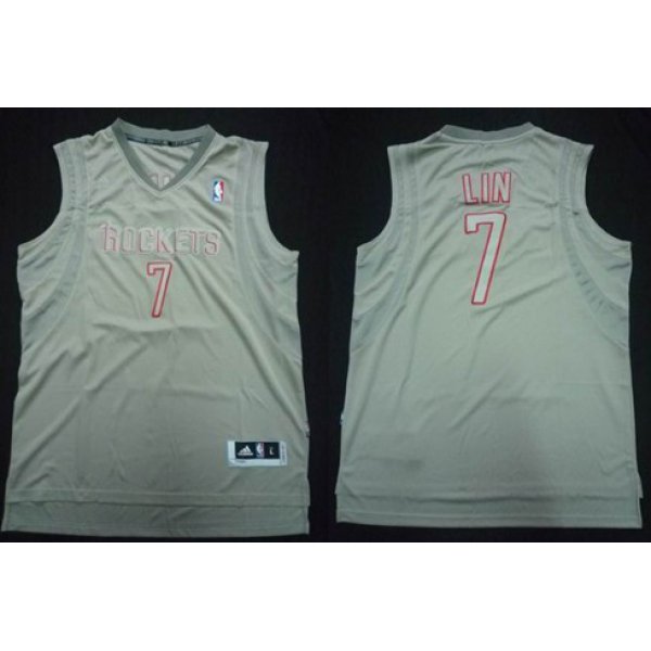 Houston Rockets #7 Jeremy Lin Revolution 30 Swingman Gray Big Color Jersey