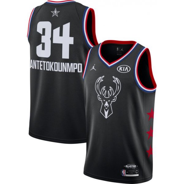 Jordan Men's 2019 NBA All-Star Game #34 Giannis Antetokounmpo Black Dri-FIT Swingman Jersey