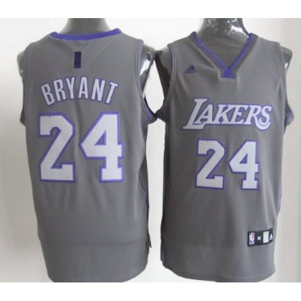 Los Angeles Lakers #24 Kobe Bryant Gray Shadow Jersey