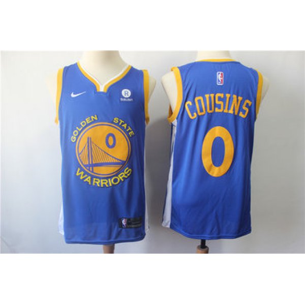 Men's Nike Golden StateWarriors #0 DeMarcus Cousins Royal Nike Swingman Jersey