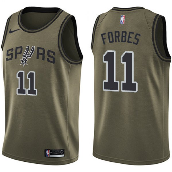 Men's Nike San Antonio Spurs #11 Bryn Forbes Green Basketball Swingman Salute to Service Jersey