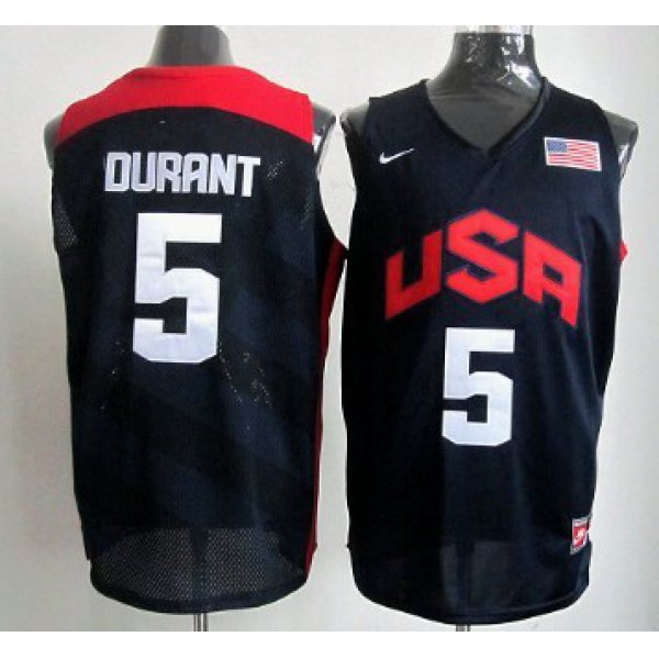 2012 Olympics Team USA #5 Kevin Durant Revolution 30 Swingman Blue Jersey