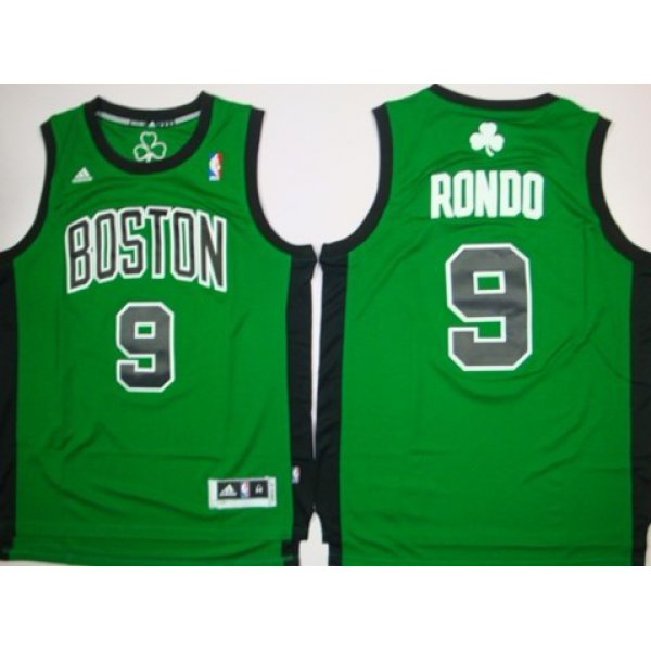 Boston Celtics #9 Rajon Rondo Revolution 30 Swingman Green With Black Jersey