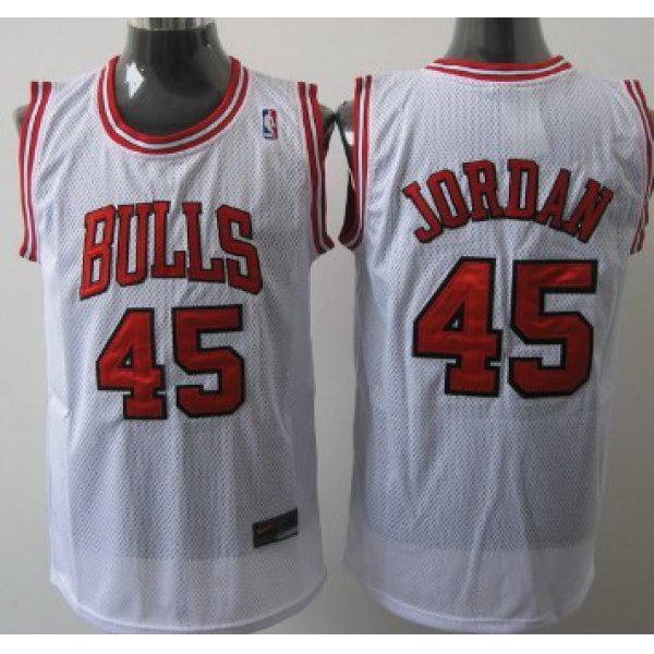 Chicago Bulls #45 Michael Jordan White Swingman Jersey
