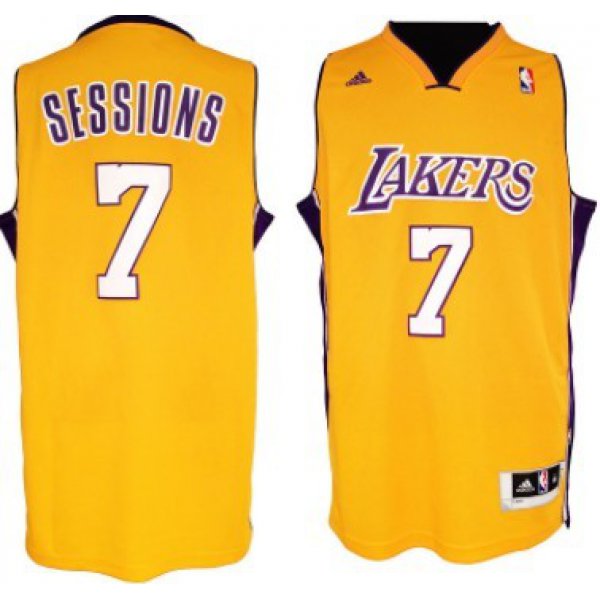 Los Angeles Lakers #7 Ramon Sessions Revolution 30 Swingman Yellow Jersey