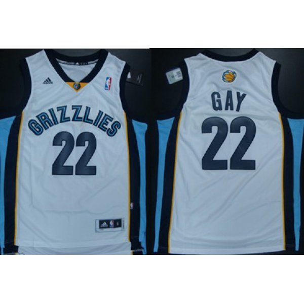Memphis Grizzlies #22 Rudy Gay Revolution 30 Swingman White Jersey