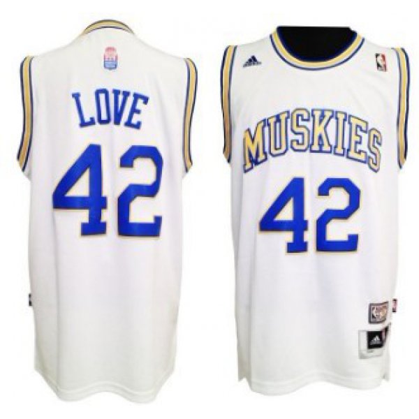 Minnesota Muskies #42 Kevin Love ABA Hardwood Classic Swingman White Jersey