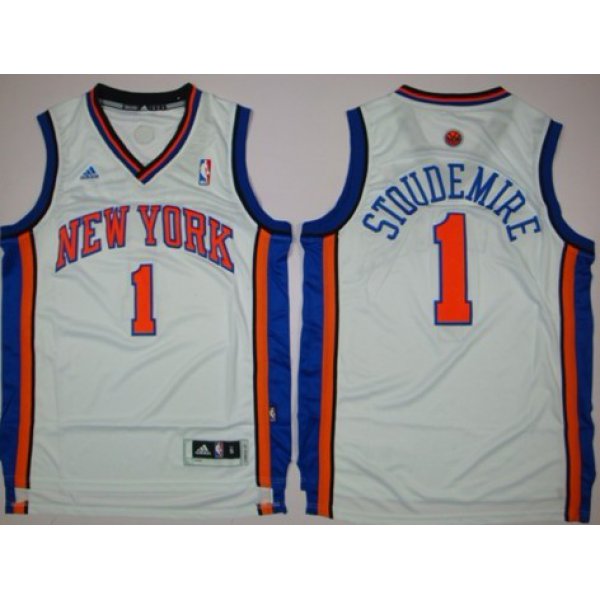 New York Knicks #1 Amare Stoudemire Revolution 30 Swingman White Jersey