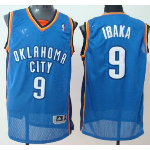 Oklahoma City Thunder #9 Serge Ibaka Blue Swingman Jersey