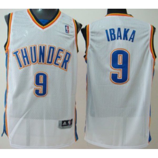 Oklahoma City Thunder #9 Serge Ibaka White Swingman Jersey