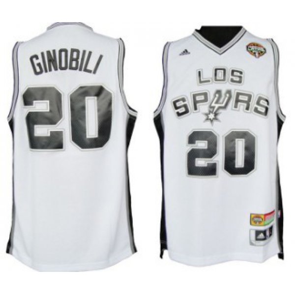 San Antonio Spurs #20 Manu Ginobili Latin Nights Revolution 30 Swingman White Jersey