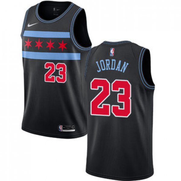 Men's Nike Chicago Bulls #23 Michael Jordan Bulls City Edition Authentic Black NBA Jersey
