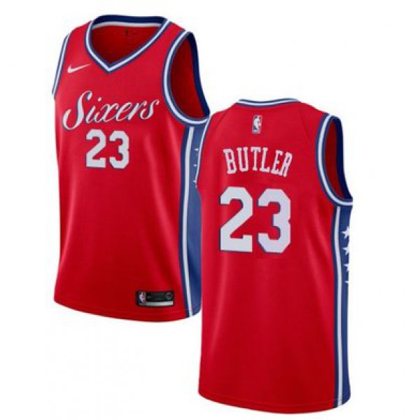 Men's Philadelphia 76ers #23 Jimmy Butler Cream NEW Red Jersey