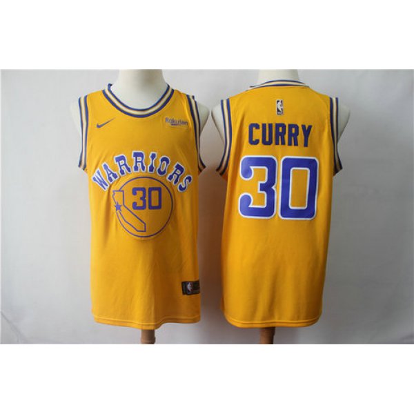 Nike Warriors 30 Stephen Curry 2019 Gold NBA Swingman City Edition Jersey